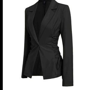 Lace up sides solid black Blazer